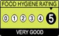 Food hygiene rating is '5': Very good